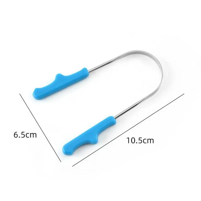 

New Hot Sale Steel Tongue Scraper Reusable Tongue Cleaner Breath Fresh Care Brush Tongue Cleaning Scraper Tool J3J0