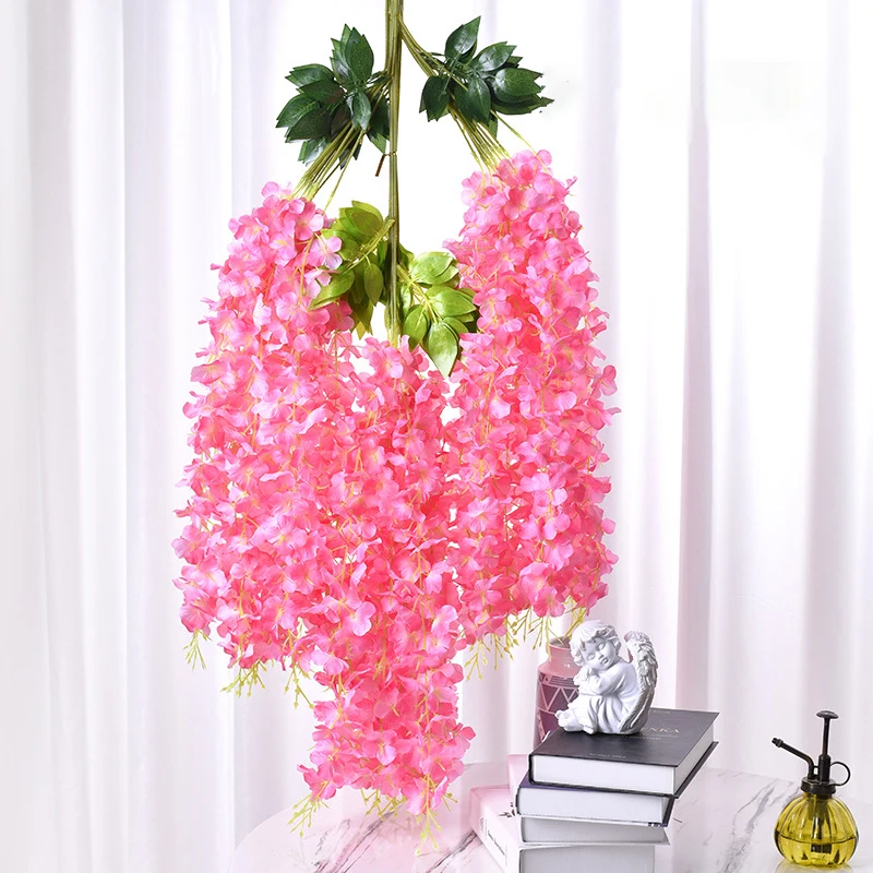 

Artificial Flowers Plants Simulation of Wisteria Flowers Garland Hanging for Wedding Home Office Party Garden Craft Art Decor
