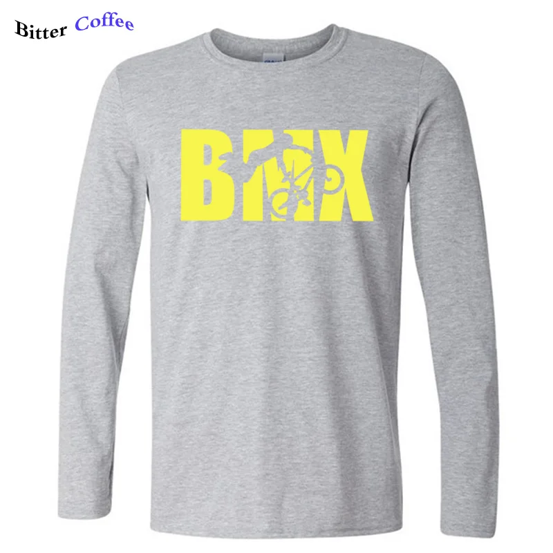 Осень с графическим принтом BMX найти велосипедные шлемы для мотокросса футболка в стиле хип-хоп Уличная одежда с длинным рукавом Футболка - Цвет: 12