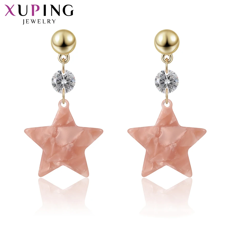 Женские серьги в форме звезды Xuping популярные романтические капли подарок на день