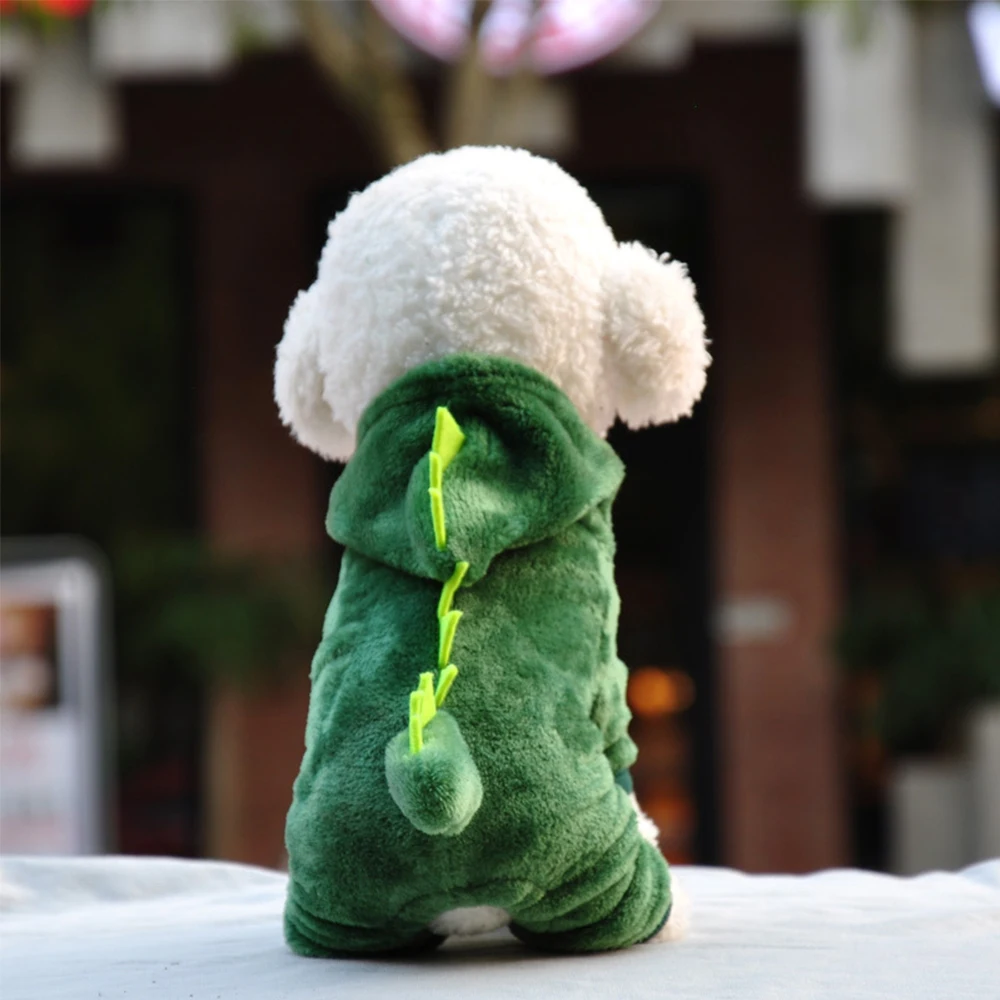 Одежда для собак кошек милые забавные костюмы динозавров пальто Зимняя Теплая