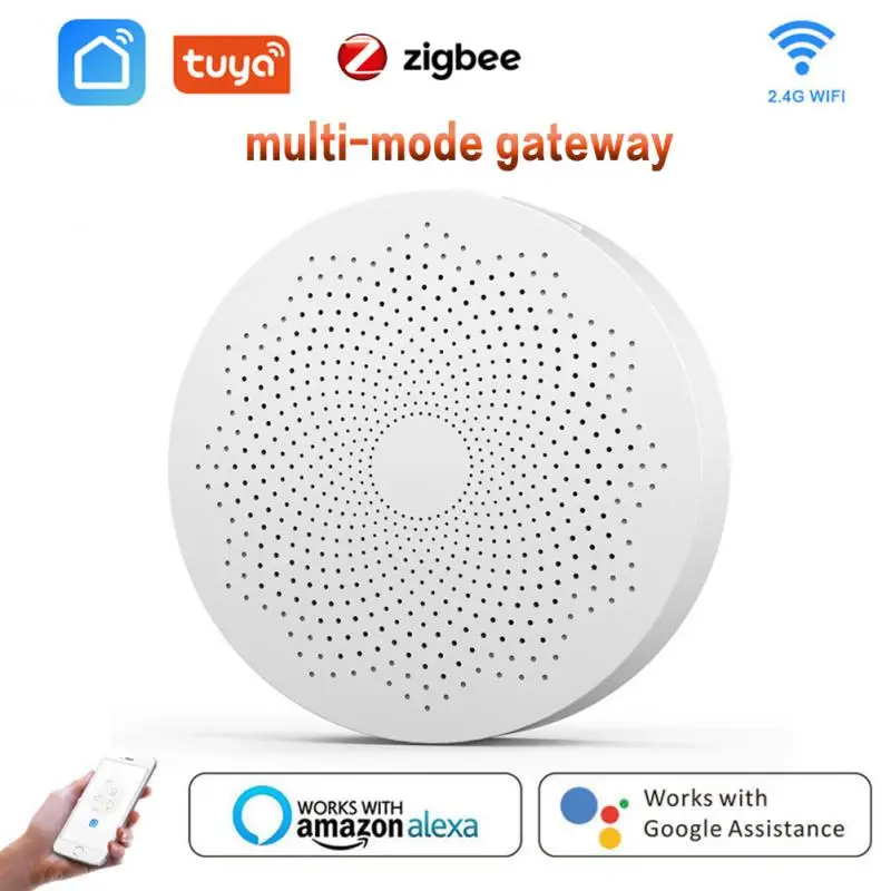 

Умный концентратор Tuya ZigBee, многорежимный беспроводной мост шлюза для дистанционного управления через приложение, работает с Alexa Google Home ...