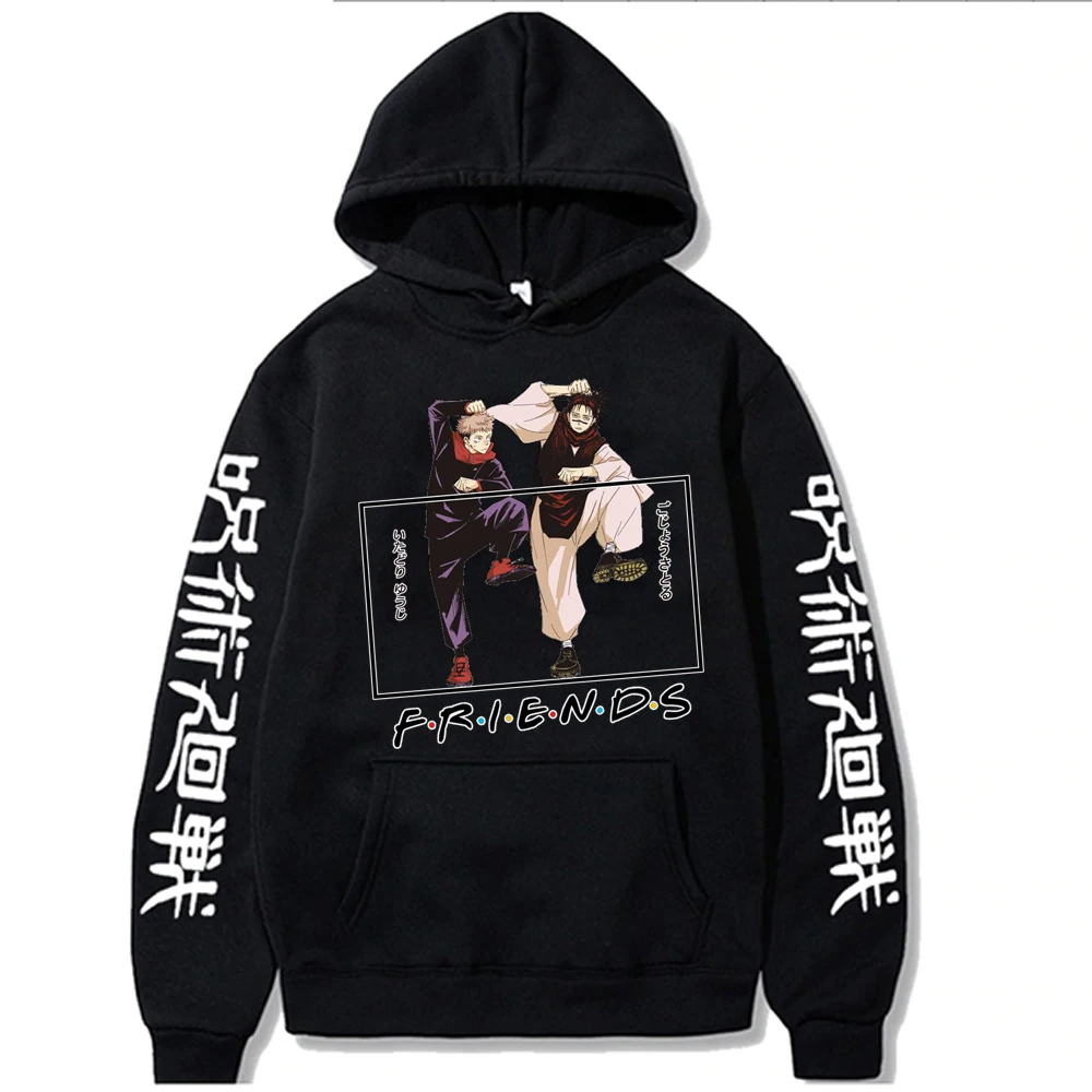 

Повседневные толстовки с капюшоном для мужчин и женщин, худи с принтом в стиле аниме Харадзюку, Джоджо, Сатору, Юджи итадори, уличная толстов...
