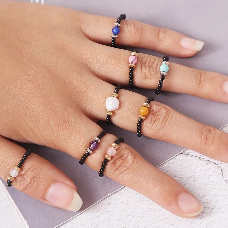 Богемные бусины украшения для женщин бирюзы аметист нефрит инкрустированные