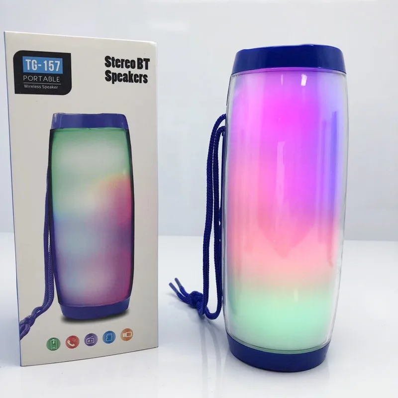 Portable Speakers Bluetooth Column Wireless Bluetooth Speaker Powerful High BoomBox Outdoor Bass HIFI TF FM Radio with LED Light enlarge