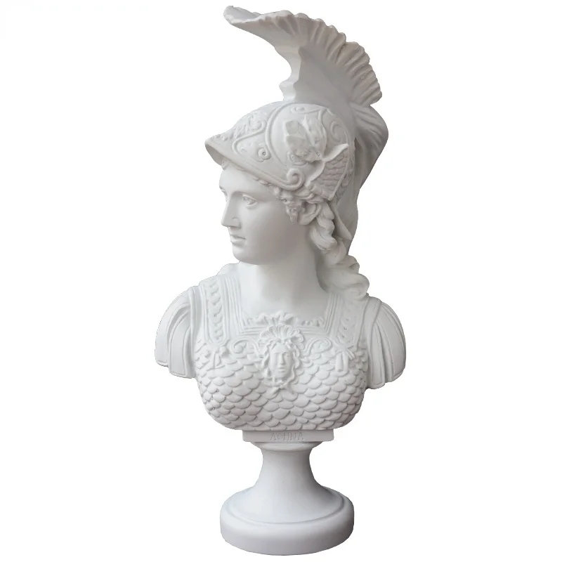 

Athena Roman Goddess of Wisdom: Bonded Marble Figure Sculpture Design Toscano Minerva Bust Resin Crafts Home Decoration