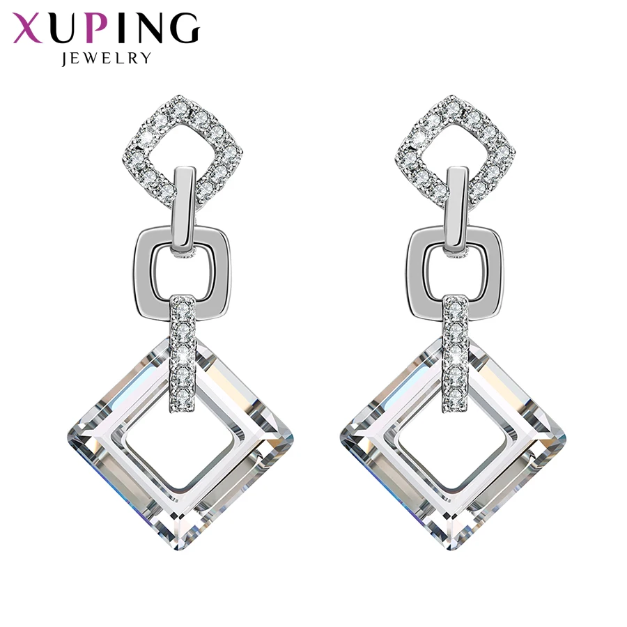 Xuping, изысканные цветные серьги, высокое качество, кристаллы от Swarovski, цветное покрытие, для женщин, подарок на день Святого Валентина, S89-202