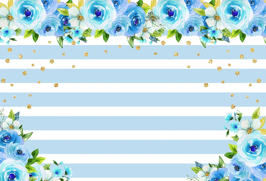 Виниловый фон для студийной фотосъемки с изображением голубых и белых полос