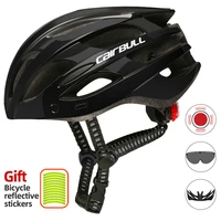 cairbull ultralight mtb helmet road bycicle with taillight gogglens visor lens mountain bike safety helmet sport casco bicicleta