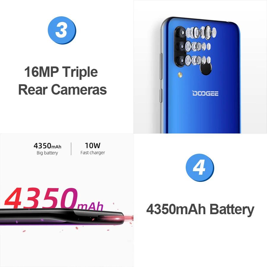DOOGEE N20 смартфон с 5 дюймовым дисплеем восьмиядерным процессором MT6763 ОЗУ 4 Гб ПЗУ 64