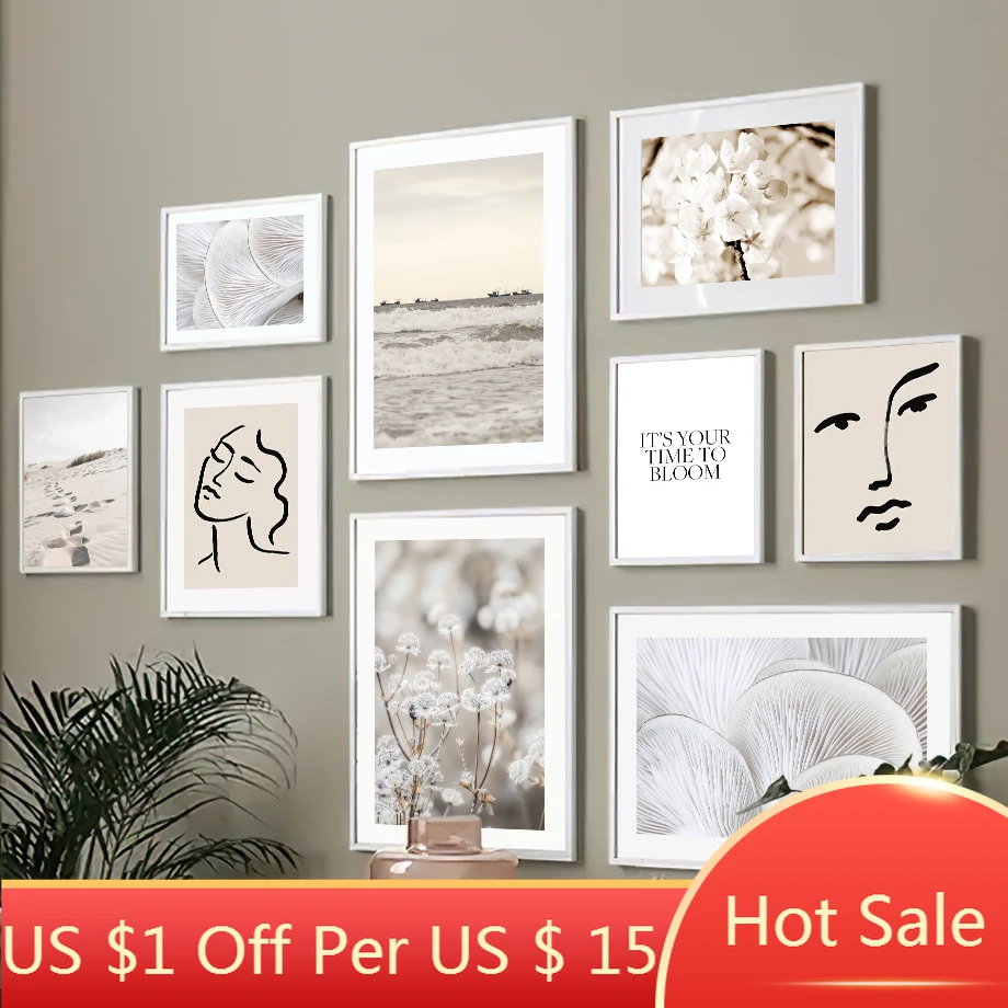 

Sea Ewha Одуванчик пустыня Настенная картина на холсте Абстрактная линия скандинавские постеры и принты картины для декора гостиной