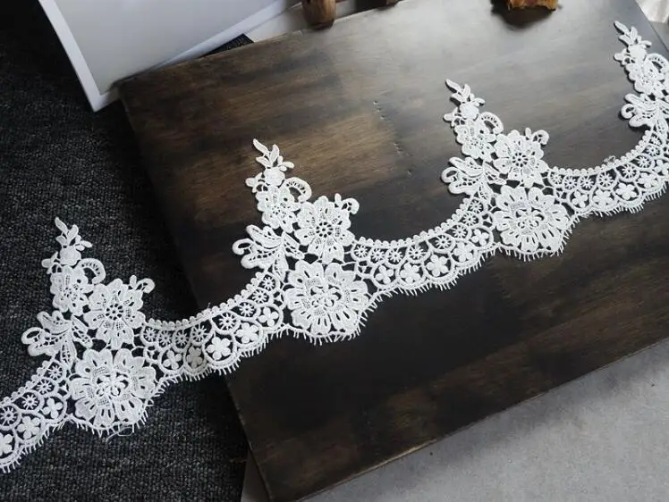 

1 Meter Vintage White Black Water Soluble Lace Trim Ribbons DIY Handmade Lace Fabrics Wedding Dress Sewing Supplies Craft Trims