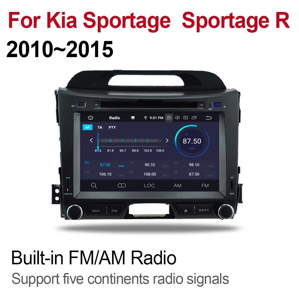 2 Din Автомобильный мультимедийный плеер Android 9 авто радио для Kia Sportage R 2010 ~ 2015 DVD GPS 8