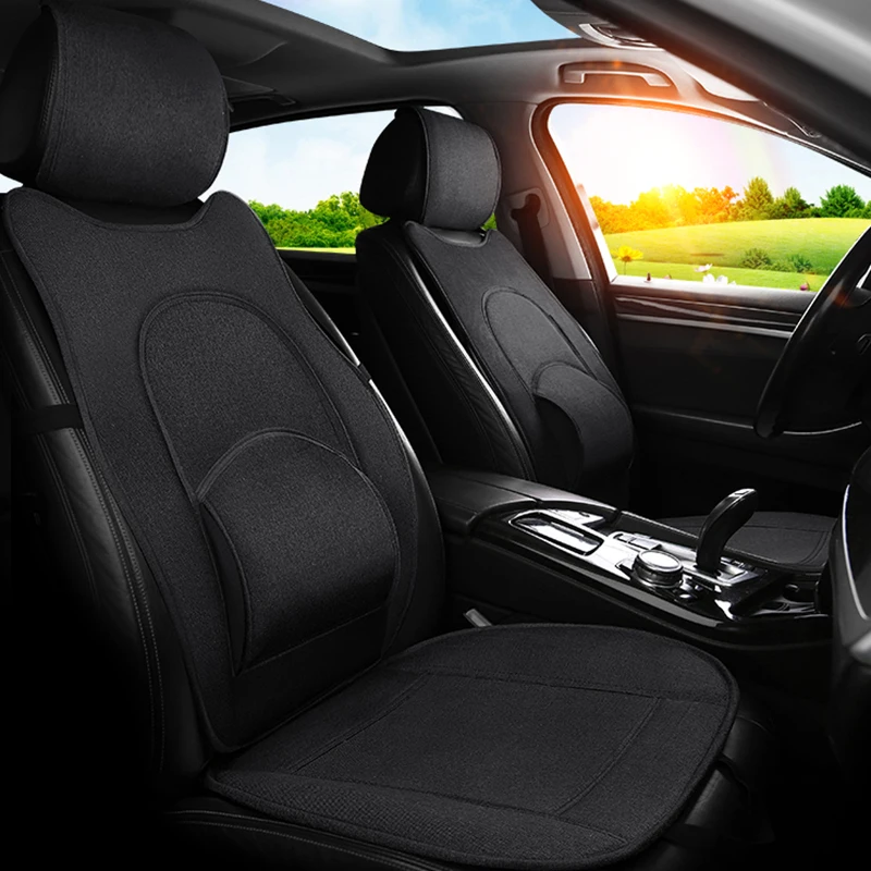 

Breathable cotton and linen comfortable car seat cushion, universal in all seasons, car interior