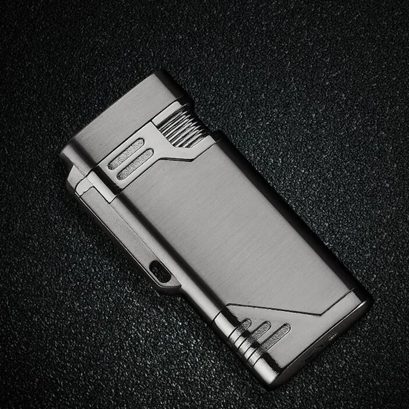 

Creative Gas Lighter Double Blue Flame lighter for Cigar Inflatable Butane Windproof Cigarette Lighters for smoking Man Gift