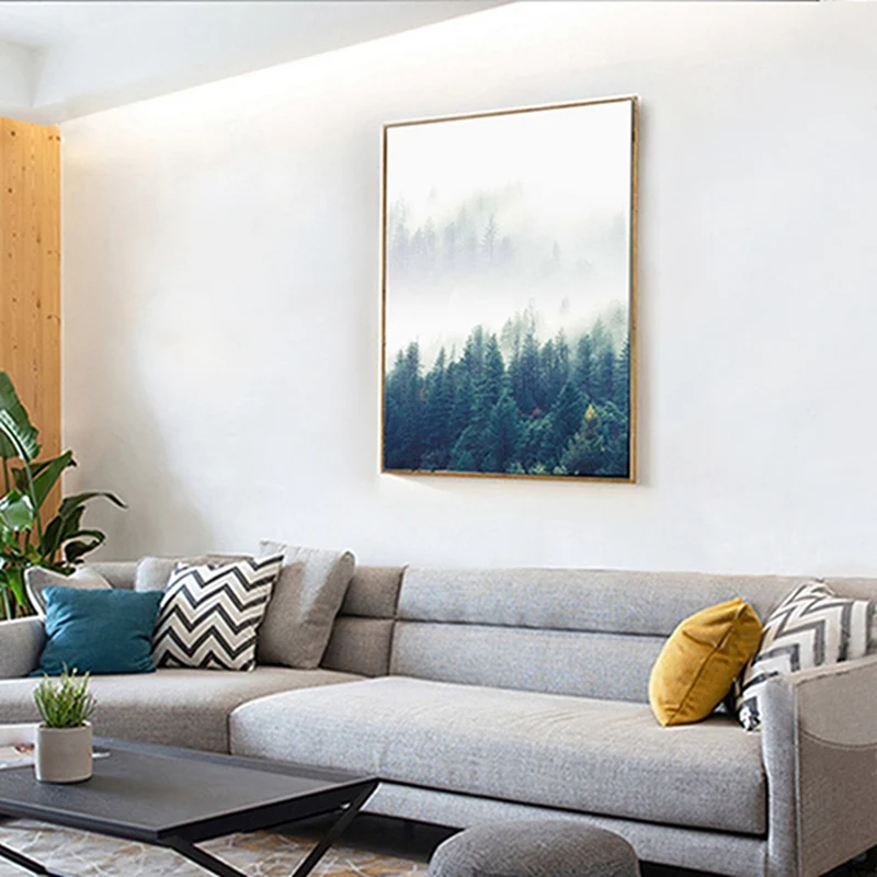 

Foggy Forest and Sky Bird Landscape Paintings Decorative Painting Living Room Bedroom Study Wall Decoration Canvas Poster Art