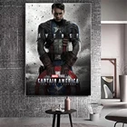 Картина на холсте с изображением супергероев Марвел, плакаты и принты Железного человека, Капитана Америка, классический постер из фильма для гостиной, домашний декор