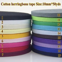 free shipping 100 cotton tape herringbone twill cotton tape size 10mm45meters sewing material garment accessories