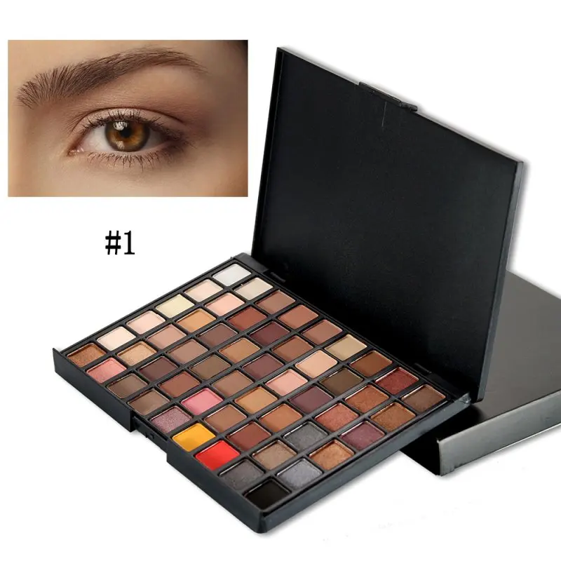 Профессиональный макияж тени для век мерцающие матовые палитра набор 54 Цвета