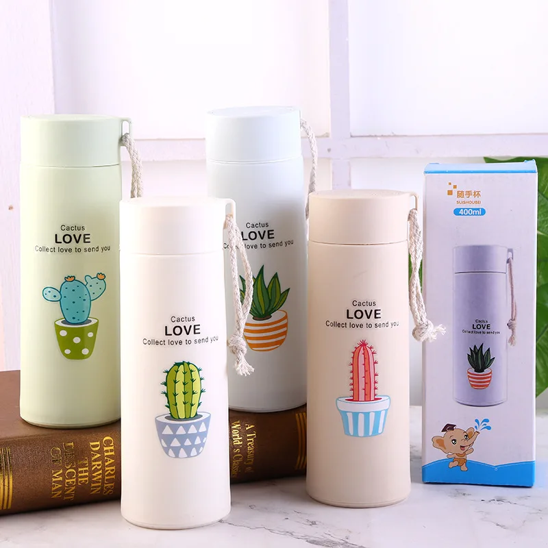 

Creative new double-layer glass sealed leak-proof and drop-proof insulated water bottle travel glass fresh and cute student gift