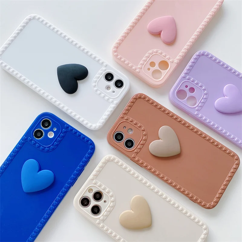love heart smooth phone cases for oppo a94 a74 a16 4g reno 5f 4f realme c2 c11 c12 c15 c25 c21 c25y back cover protection shell free global shipping