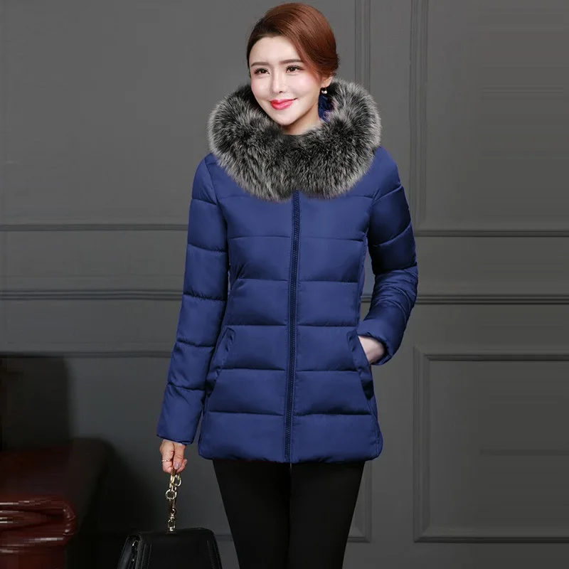 С меховой отделкой ремешком вокруг щиколотки Женское зимнее пальто куртка новая