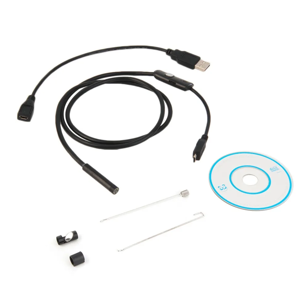 

Waterproof 720P HD 7mm Lens Inspection Pipe 1m Endoscope Mini USB Camera Snake Tube with 6 LEDs Borescope For Android Phone PC