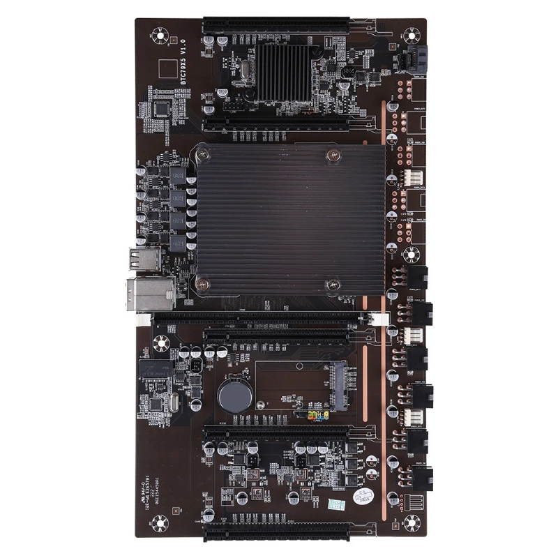 

BTC X79-H61 Miner Motherboard for CPU Set 5 Card Slot for DDR3 Memory Integrated VGA Interface 60mm Distance Low Power