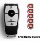 5 шт. 14 мм Автомобильный ключ кулон логотип наклейки алюминиевый сплав для Fiat 500 Panda FR Punto Abarth Stilo Ducato Palio Bravo Pondo Tipo