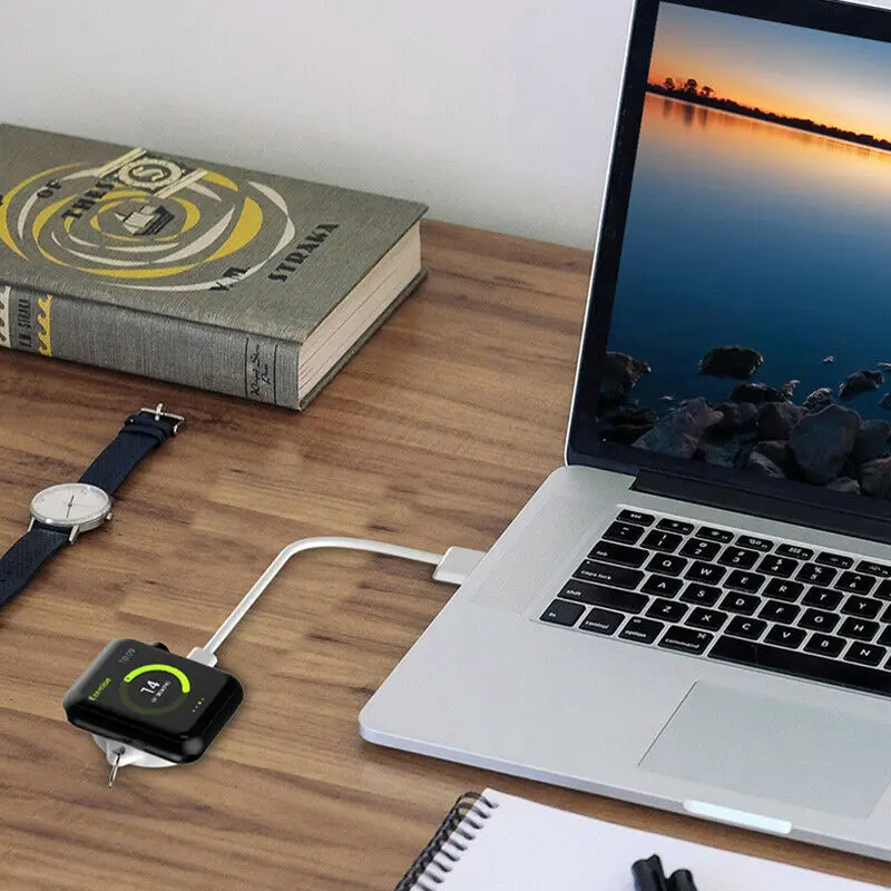 Портативное магнитное Беспроводное зарядное устройство индукция для Apple Watch 1 4 3 2