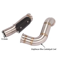 motorcycle exhaust mid connect link pipe delete remove catalyst cat modified system slip for duke 790