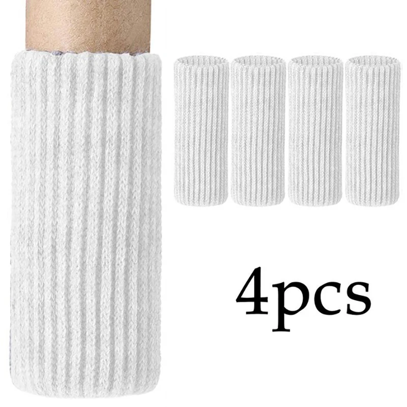 

4Pcs Home Furniture Safety Elastic Hardwood Floors Chair Leg Solid Protection Knitted chair pads Knitted chair foot covers
