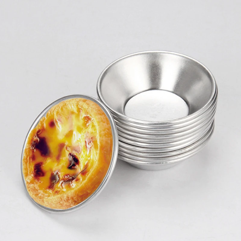 

50Pcs Aluminum Egg Tart Mold Cupcake Pie Cookie Tins Pudding Mould Baking Cups