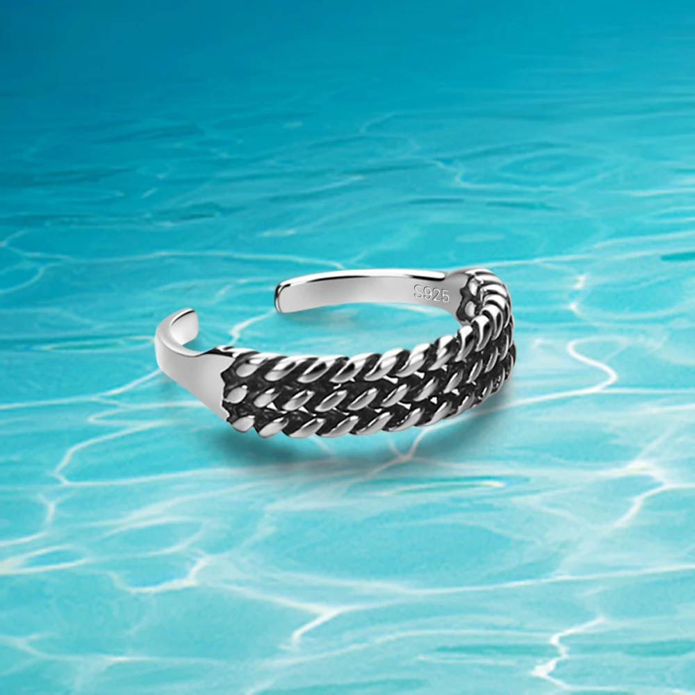 

Fashion Jewelry Exquisite 925 Sterling Silver Jewelry for Women Thai Silver Spiral Smooth Opening Female Rings