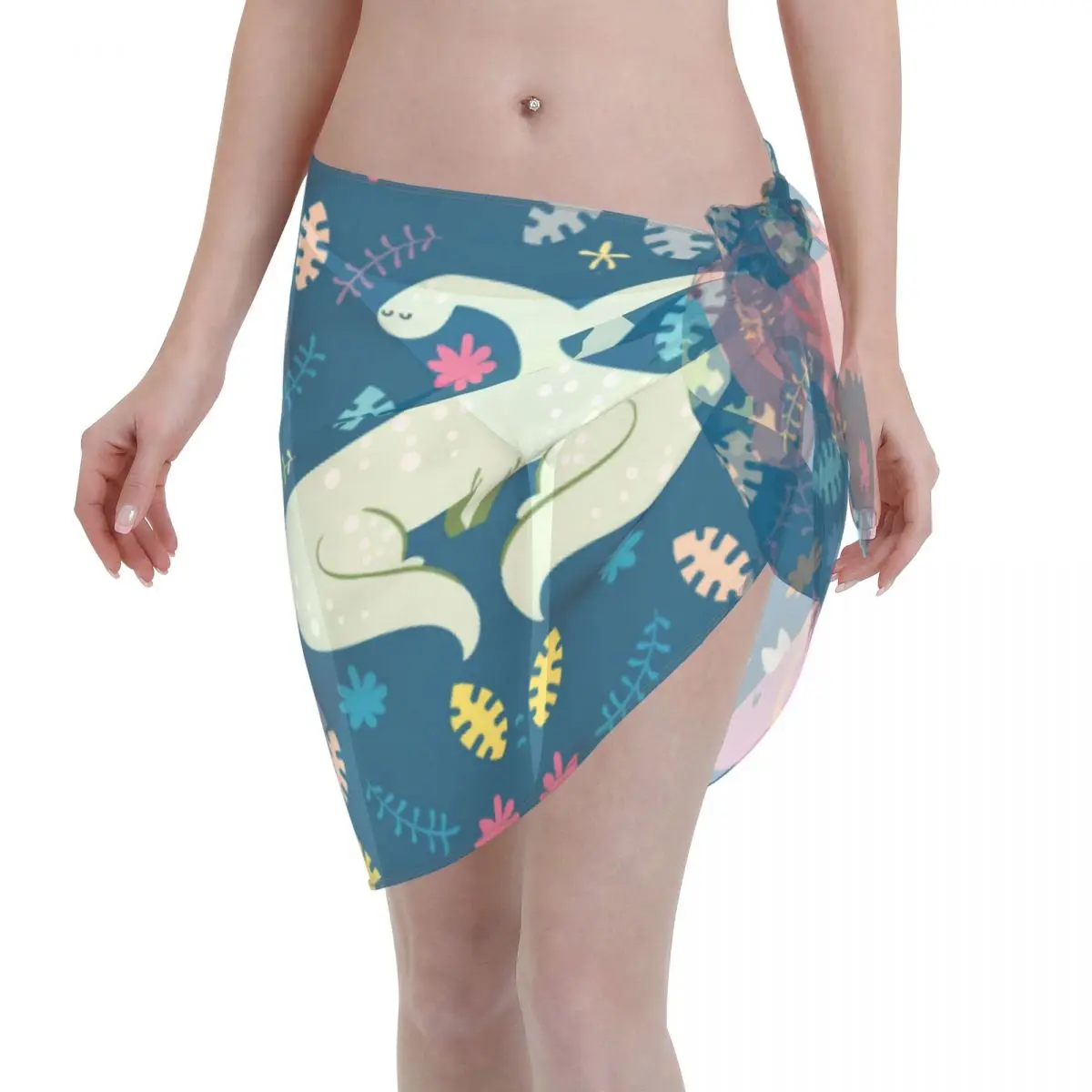 

Женская Пляжная накидка на бикини, юбка с запахом в виде динозавра, саронг, шарф, пляжная одежда, купальный костюм, пляжная одежда, купальник...