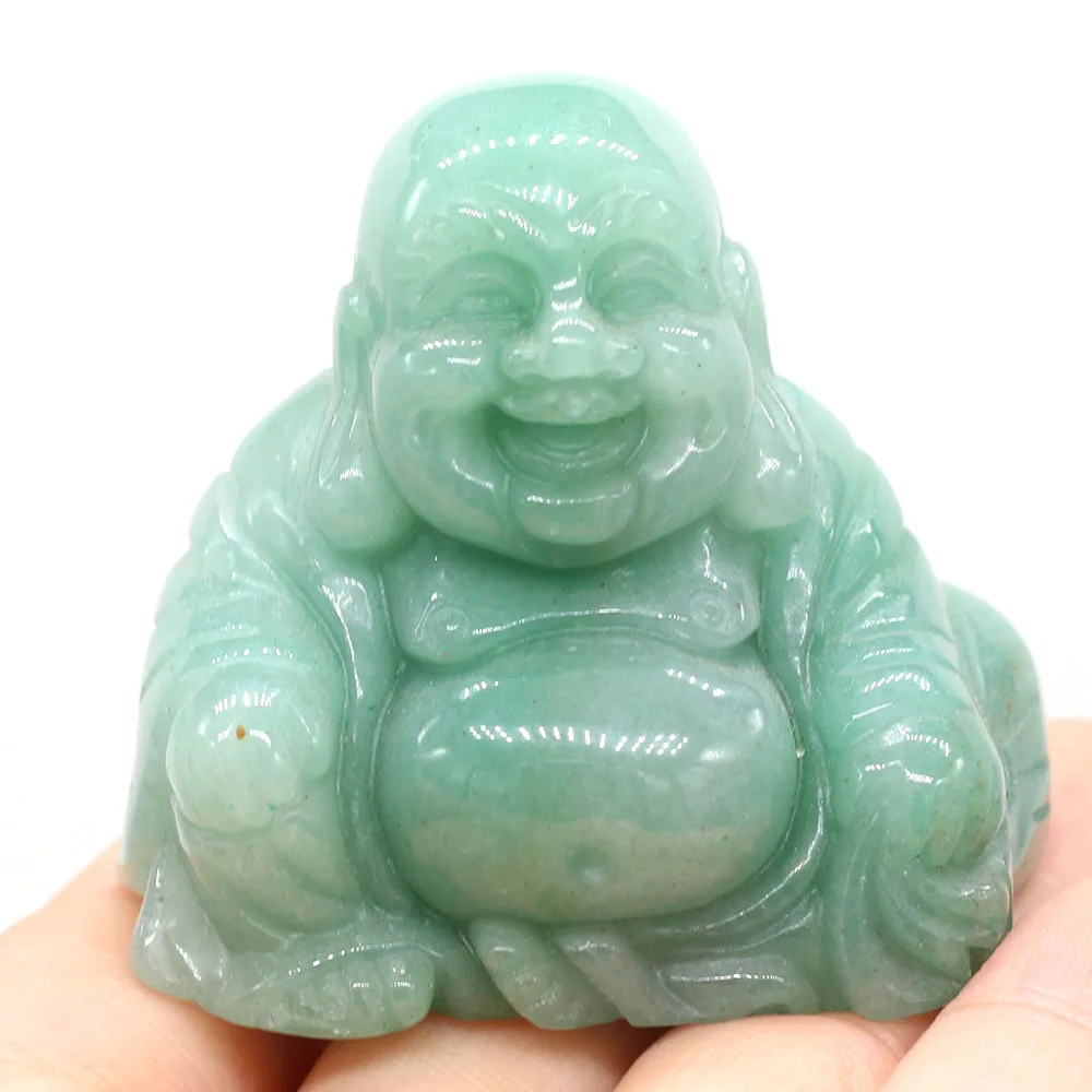 yachu Natural Stone Maitreya Buddha-shaped Transfer Home Decoration Making DIY Jewelry Accessories Size 35x50mm Lucky