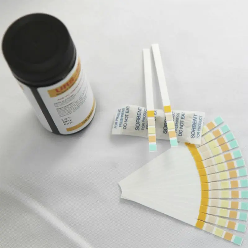 

100Pcs URS-5K Glucose pH Protein Ketone Blood Urine Test Strip Reagent Strip For Urinalysis With Anti-VC Interference Ability