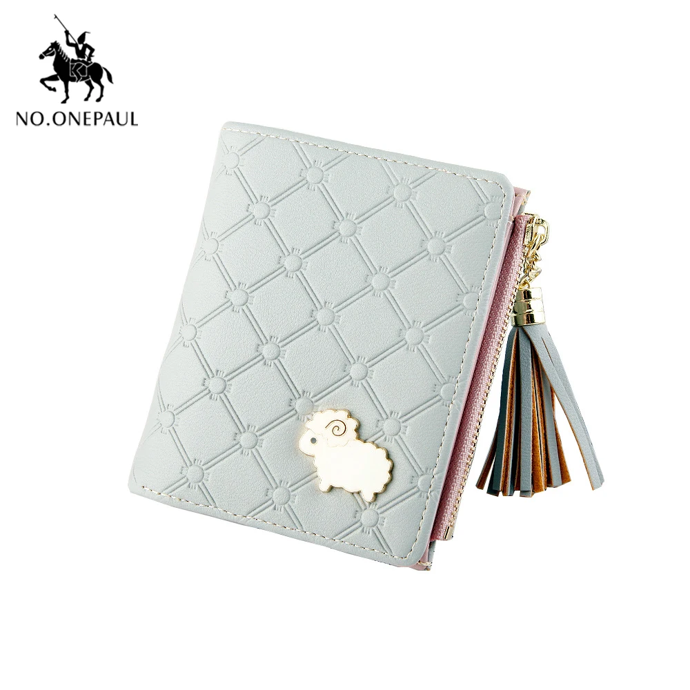 

NO.ONEPAUL The new wallet ladies short cartoon coin purse Korean version of the wallet lamb tassel small wallet tide