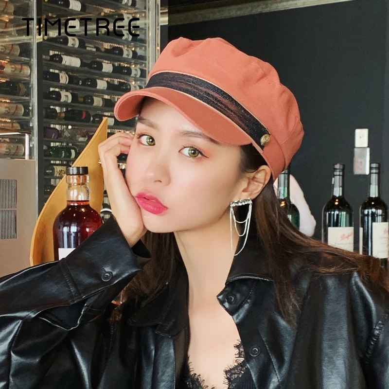 Модные женские темно синие береты повседневные кружевные хлопковые облегающие