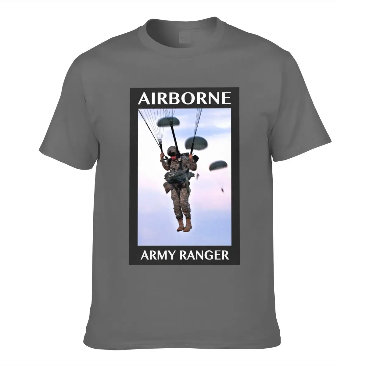 

Mens Short Sleeve Airborne Army Picture Print Cotton Soft Breathable Mens t shirts Top Casual Fashion Street Wear Camping