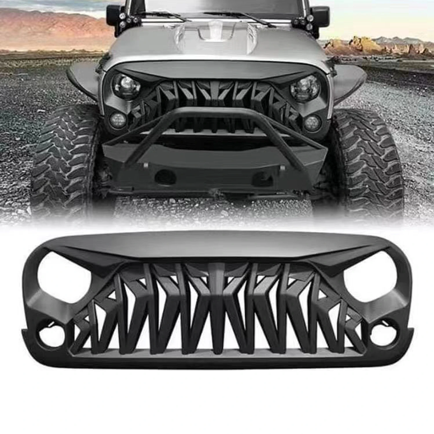 Модифицированный гриль Wrangler для JK JKU Rubicon Sahara Sport 2007 2008 2009 2010 2012-2017 гоночный бампер