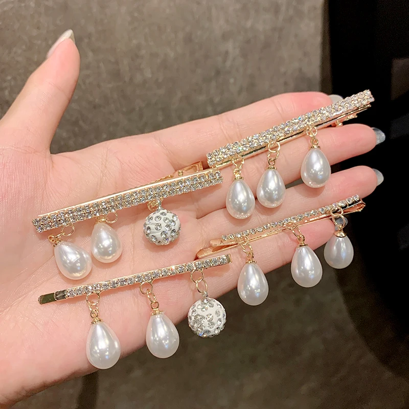 Заколка для волос женская элегантная заколка с блестящими кристаллами и