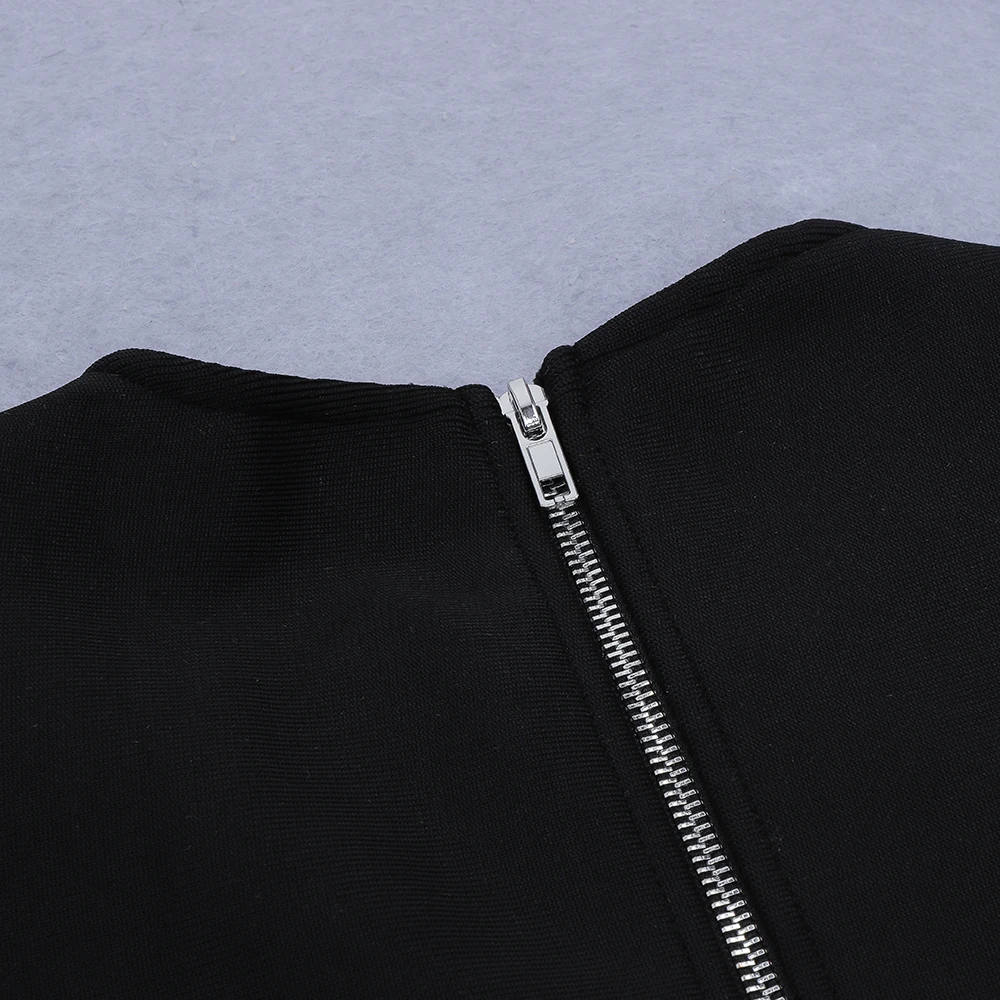 

Halinfer New Fashion Black Orange Patchwork Sexy Long Sleeve Bodycon Bandage Elegant Party Dress