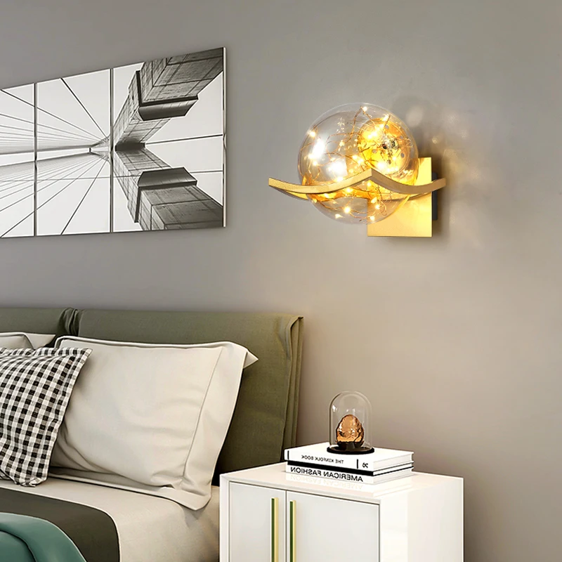 Светодиодная настенная лампа в скандинавском стиле комнатный светильник для