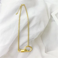 korean version of the golden ring necklace female titanium steel ins fashion network red necklace temperament hip hop creative s
