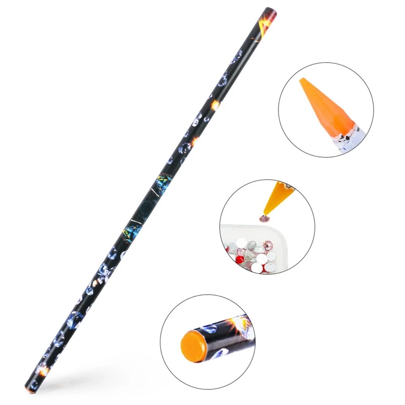 

4Boxes 12 Grids Nail Art Rhinestones +1 PC Dotting Pen + 2 PC Straight Tweezer Tool Kits Nail Art Rhinestones Studs