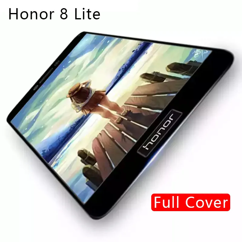 Чехол для honor 8 lite закаленное стекло Защита экрана huawei light полное покрытие