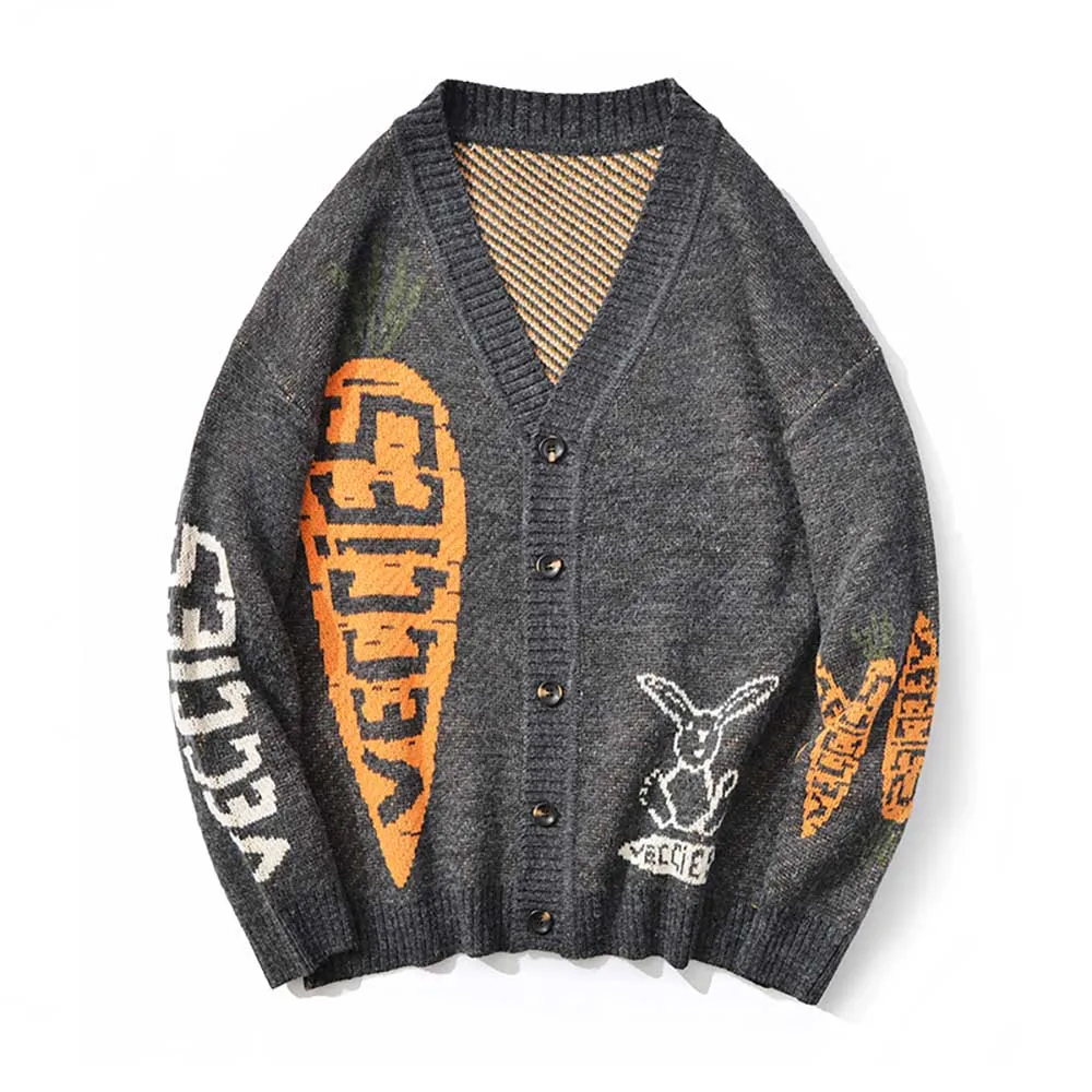 

Autumn Winter Sweater Loose Knit Cardigan Men's Jacket Casual Retro Streetwear Warm Clothing
