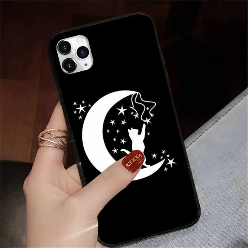 

Death Witches moon cat Phone Case for iPhone 11 12 pro XS MAX 8 7 6 6S Plus X 5S SE 2020 XR