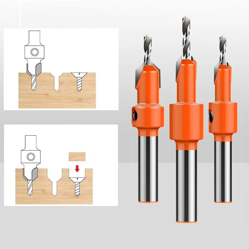 

Drilling Countersink Drill Bit Self Tapping Screw Taper Round Shank Woodworking
